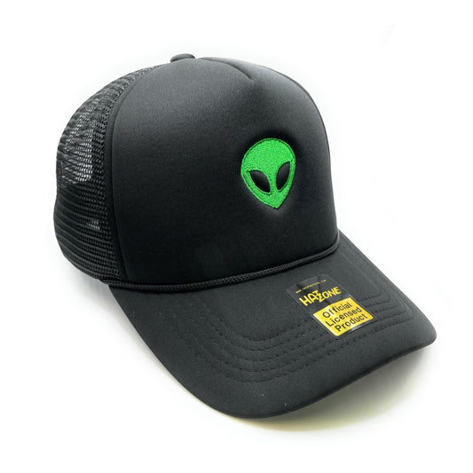 Green Alien Mesh Trucker Snapback (Black) - Hat Supreme
