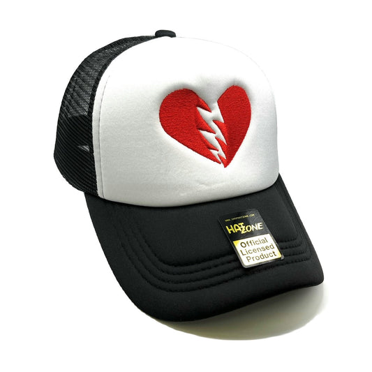 Heartbreaker Mesh Trucker Snapback (White/Black) - Hat Supreme