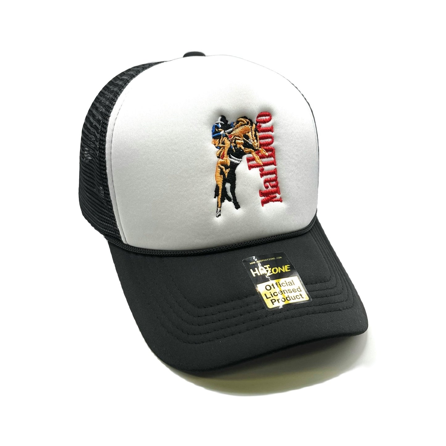 Horse Marlboro Mesh Trucker Snapback (White/Black) - Hat Supreme