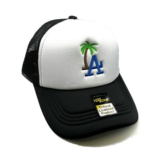 LA Palms Mesh Trucker Snapback (White/Black) - Hat Supreme