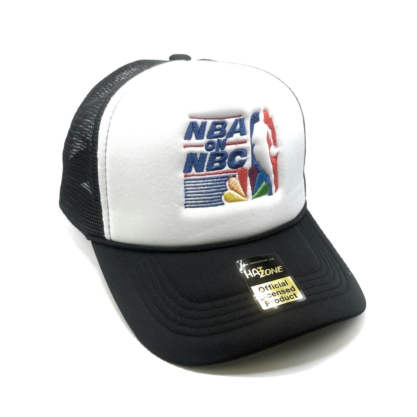 Retro Basketball Mesh Trucker Snapback (White/Black) - Hat Supreme