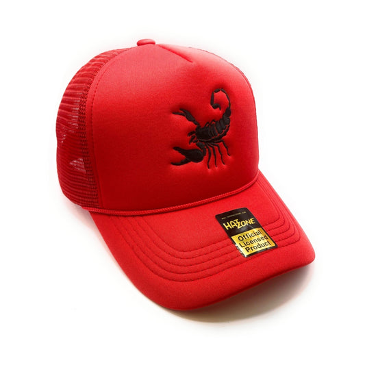 Scorpion Mesh Trucker Snapback (Red) - Hat Supreme