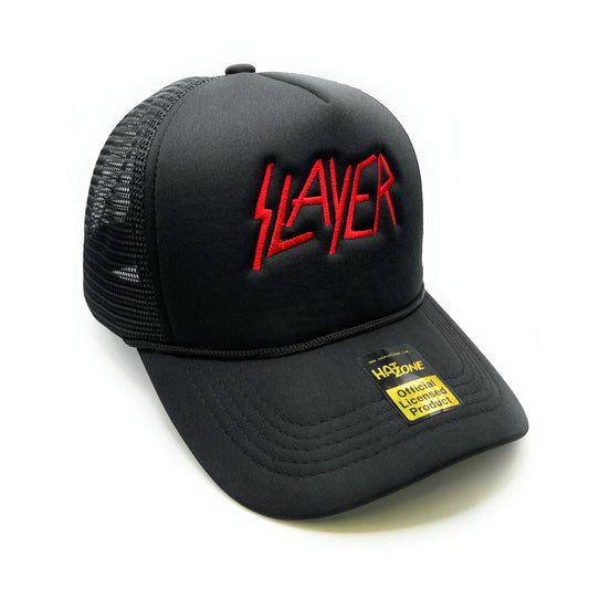 Slayer Mesh Trucker Snapback (Black) - Hat Supreme