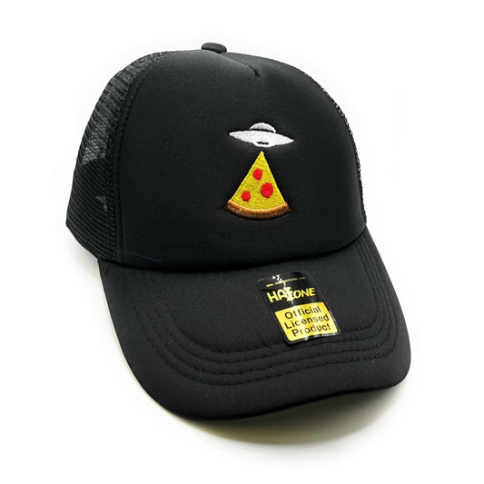 UFO Pizza Mesh Trucker Snapback (Black) - Hat Supreme