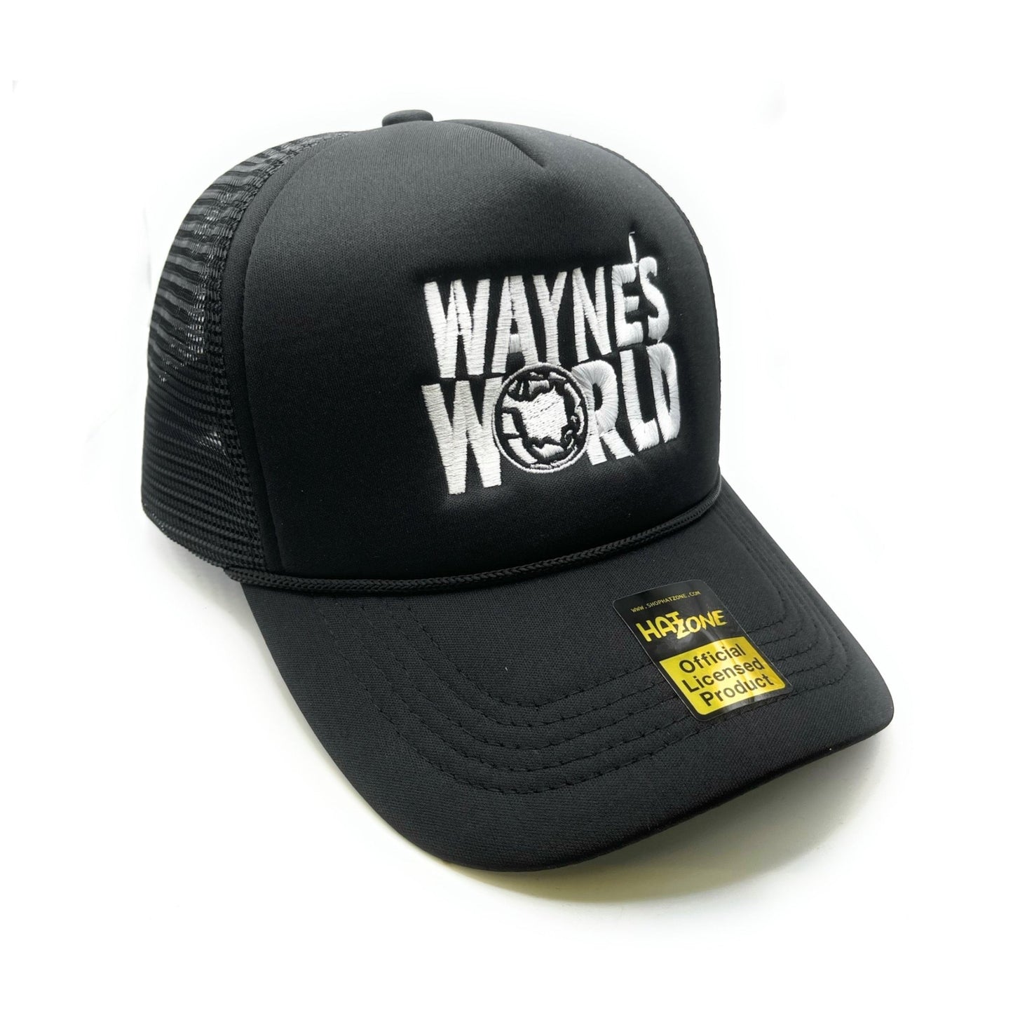 Waynes World Mesh Trucker Snapback (Black) - Hat Supreme