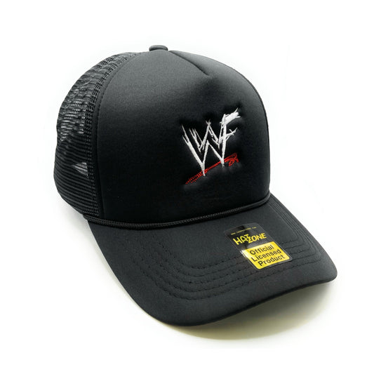 Retro 80s WWF Mesh Trucker Snapback (Black)