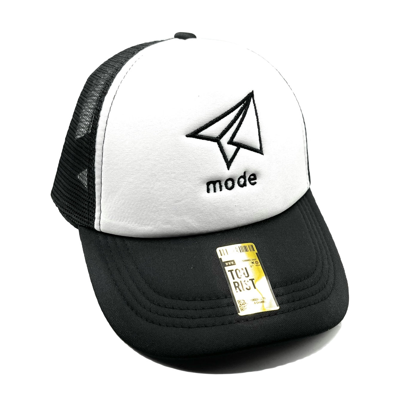 Airplane Mode Mesh Trucker Snapback (White/Black) - Hat Supreme