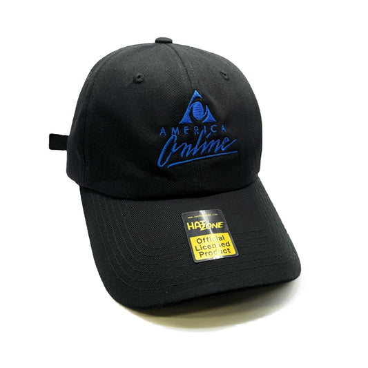 AOL Dad Hat Strapback (Black) - Hat Supreme