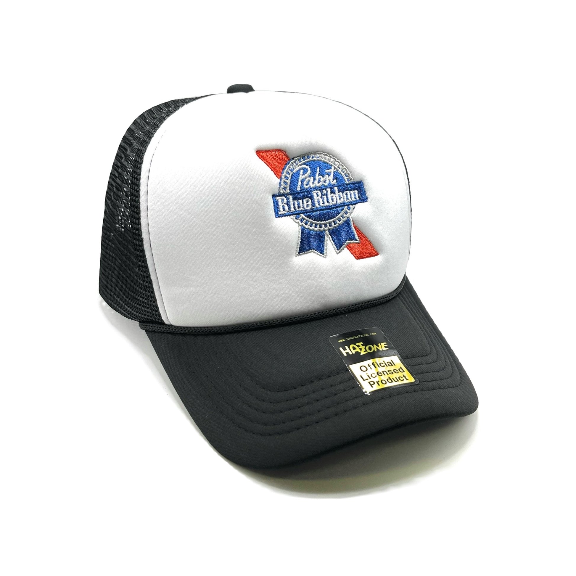 Blue Ribbon Mesh Trucker Snapback (White/Black) - Hat Supreme