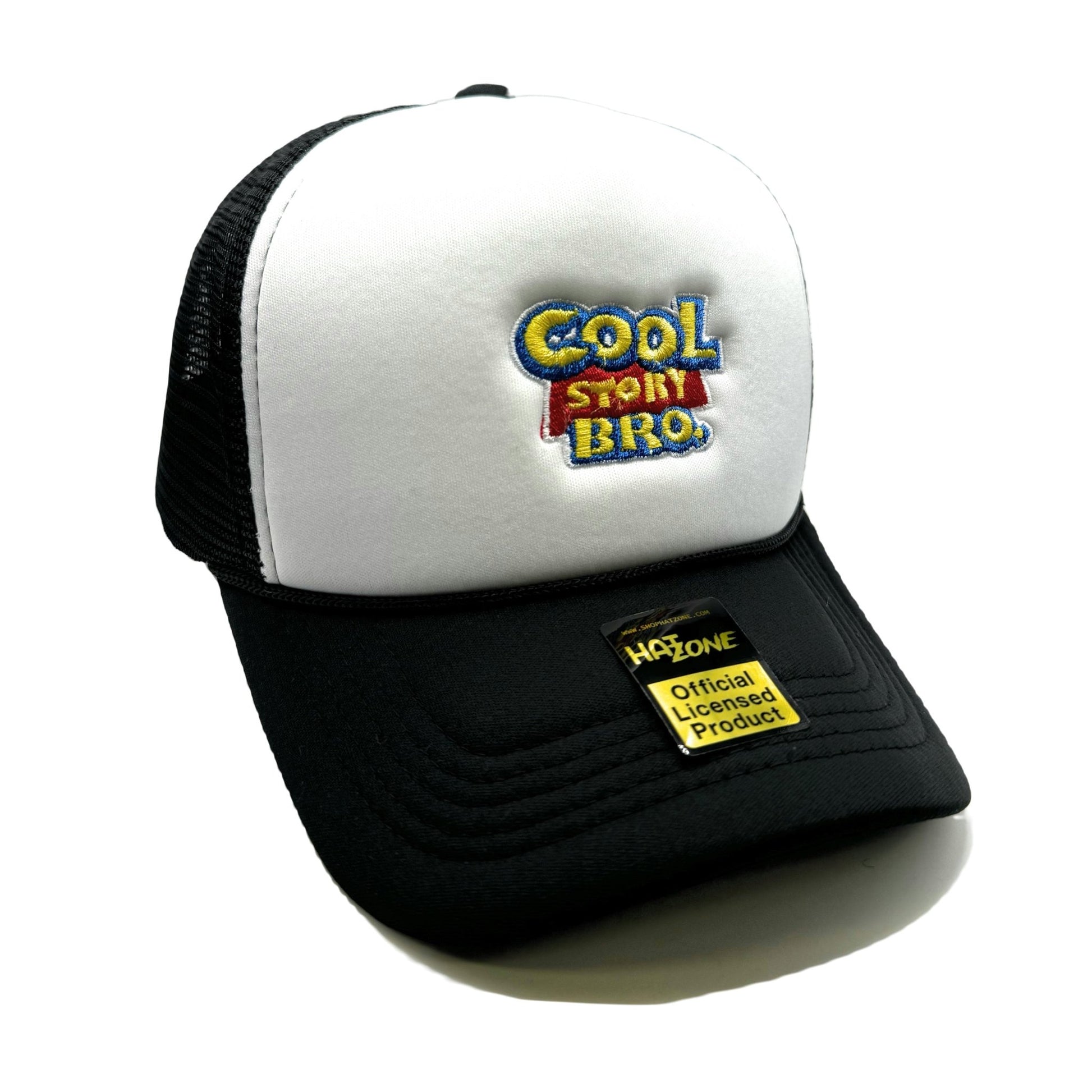 Cool Story Bro Mesh Trucker Snapback (White/Black) - Hat Supreme