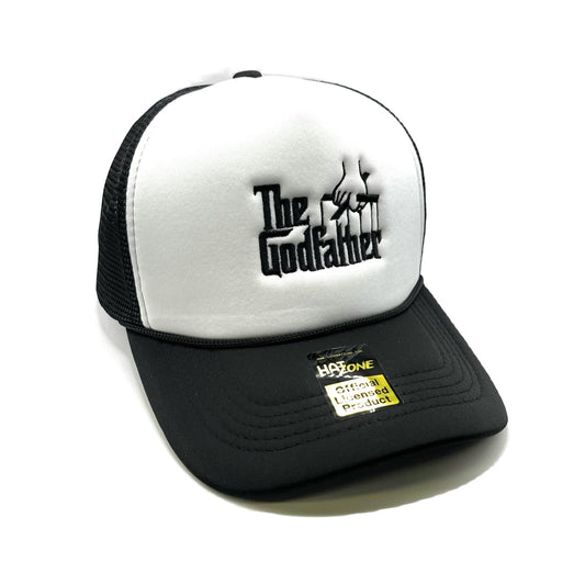 Godfather Mesh Trucker Snapback (White/Black) - Hat Supreme