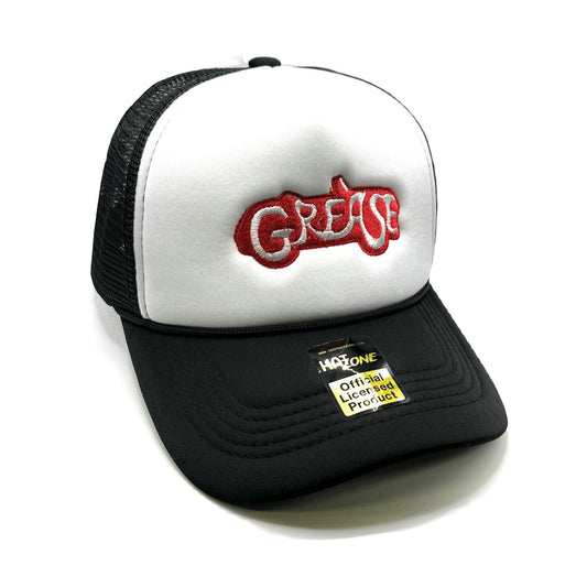 Grease Mesh Trucker Snapback (White/Black) - Hat Supreme