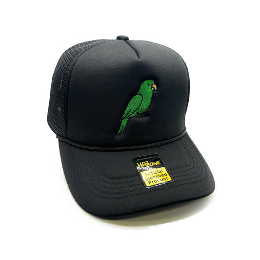 Green Parrot Mesh Trucker Snapback (Black) - Hat Supreme