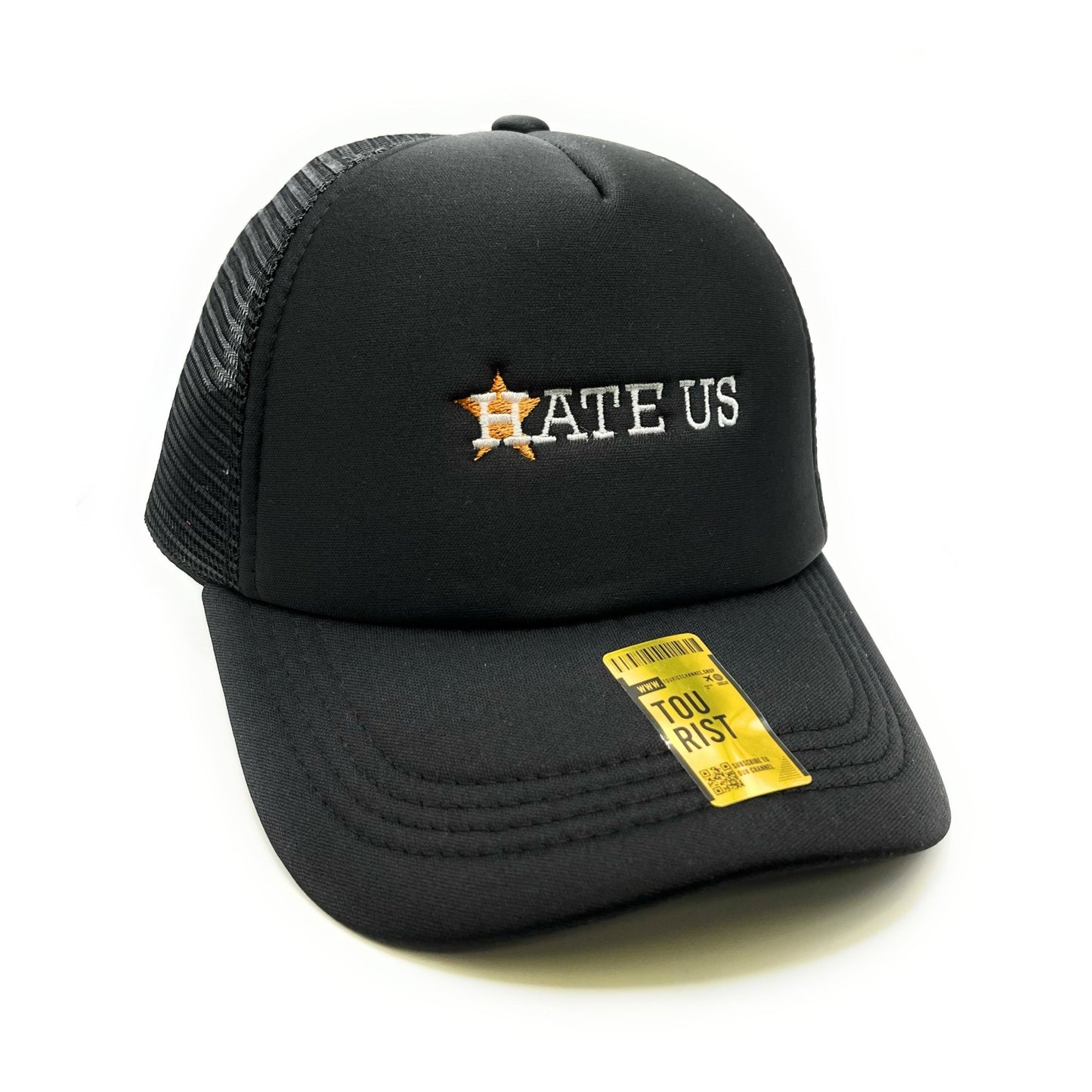 Hate Us Mesh Trucker Snapback (Black) - Hat Supreme