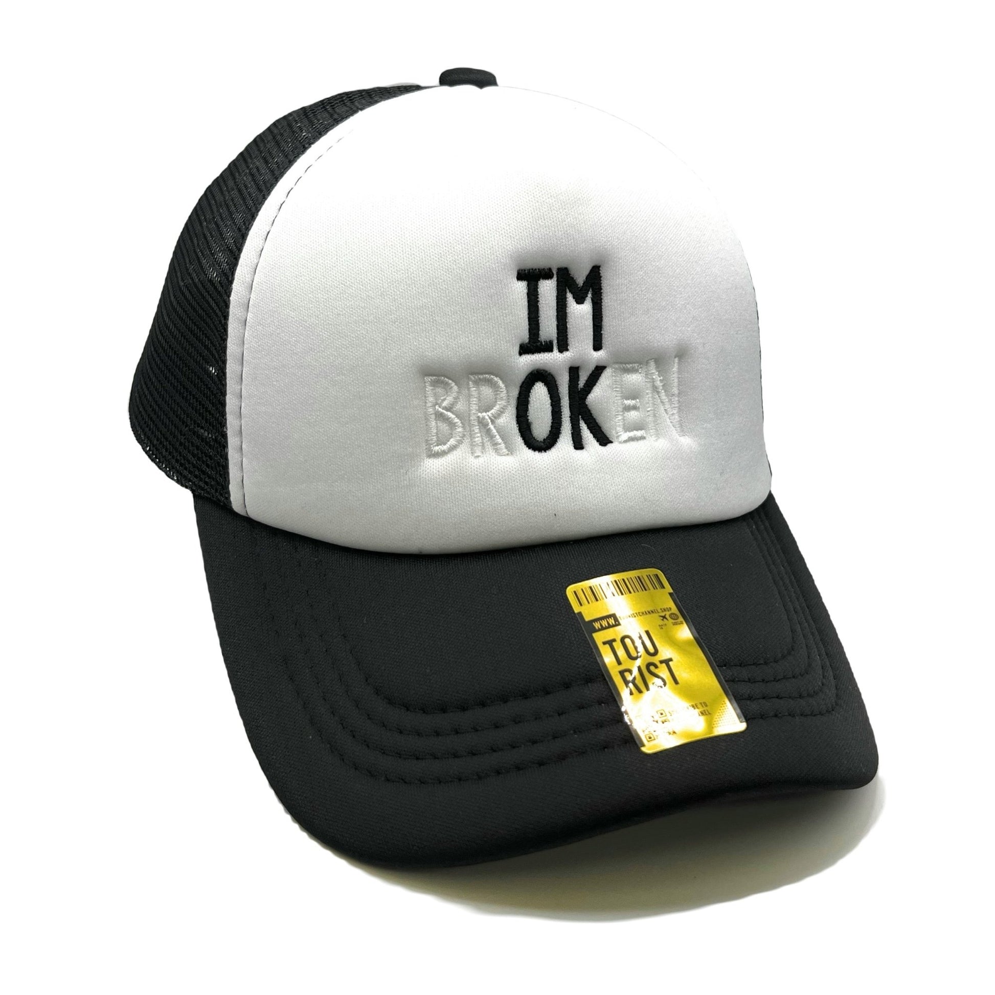 Im Broken IM OK Mesh Trucker Snapback (White/Black) - Hat Supreme