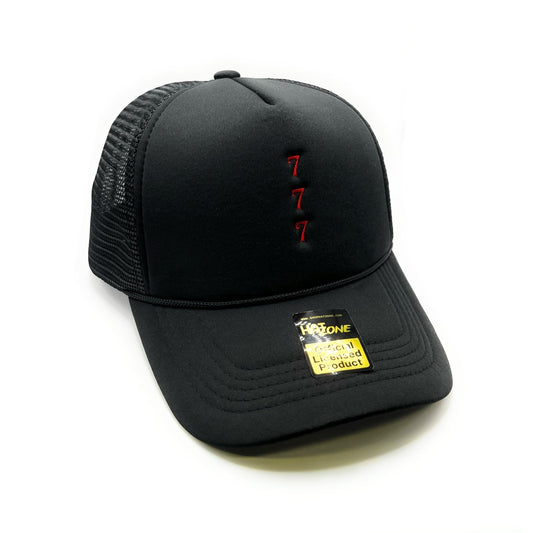 Lucky 7 7 7 Mesh Trucker Snapback (Black) - Hat Supreme