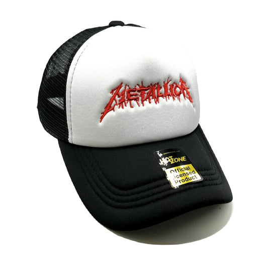 Master of Puppets Mesh Trucker Snapback (White/Black) - Hat Supreme