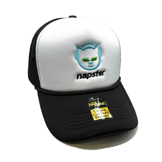 Napster Mesh Trucker Snapback (White/Black) - Hat Supreme