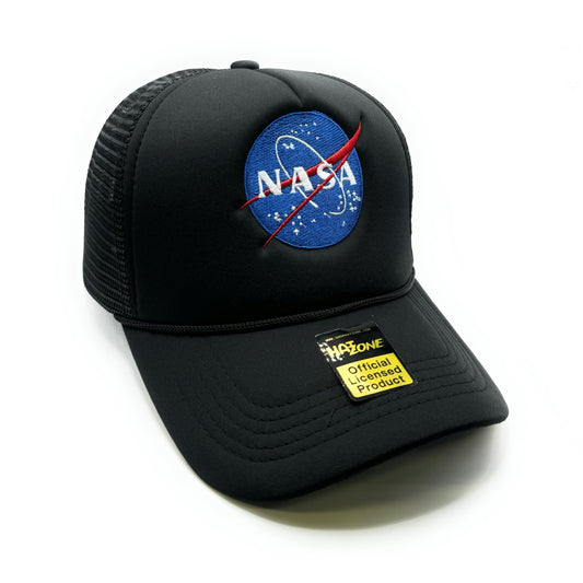 NASA Mesh Trucker Snapback (Black) - Hat Supreme