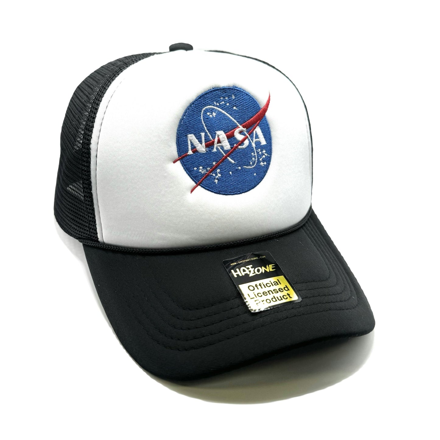 NASA Mesh Trucker Snapback (White/Black) - Hat Supreme