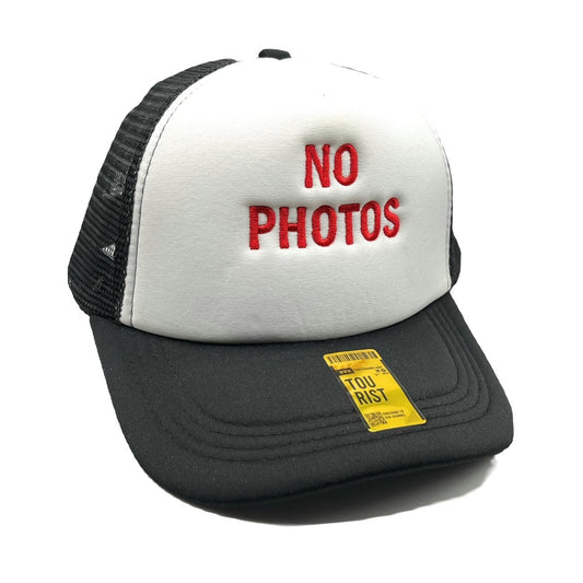 No Photos Mesh Trucker Snapback (White/Black) - Hat Supreme