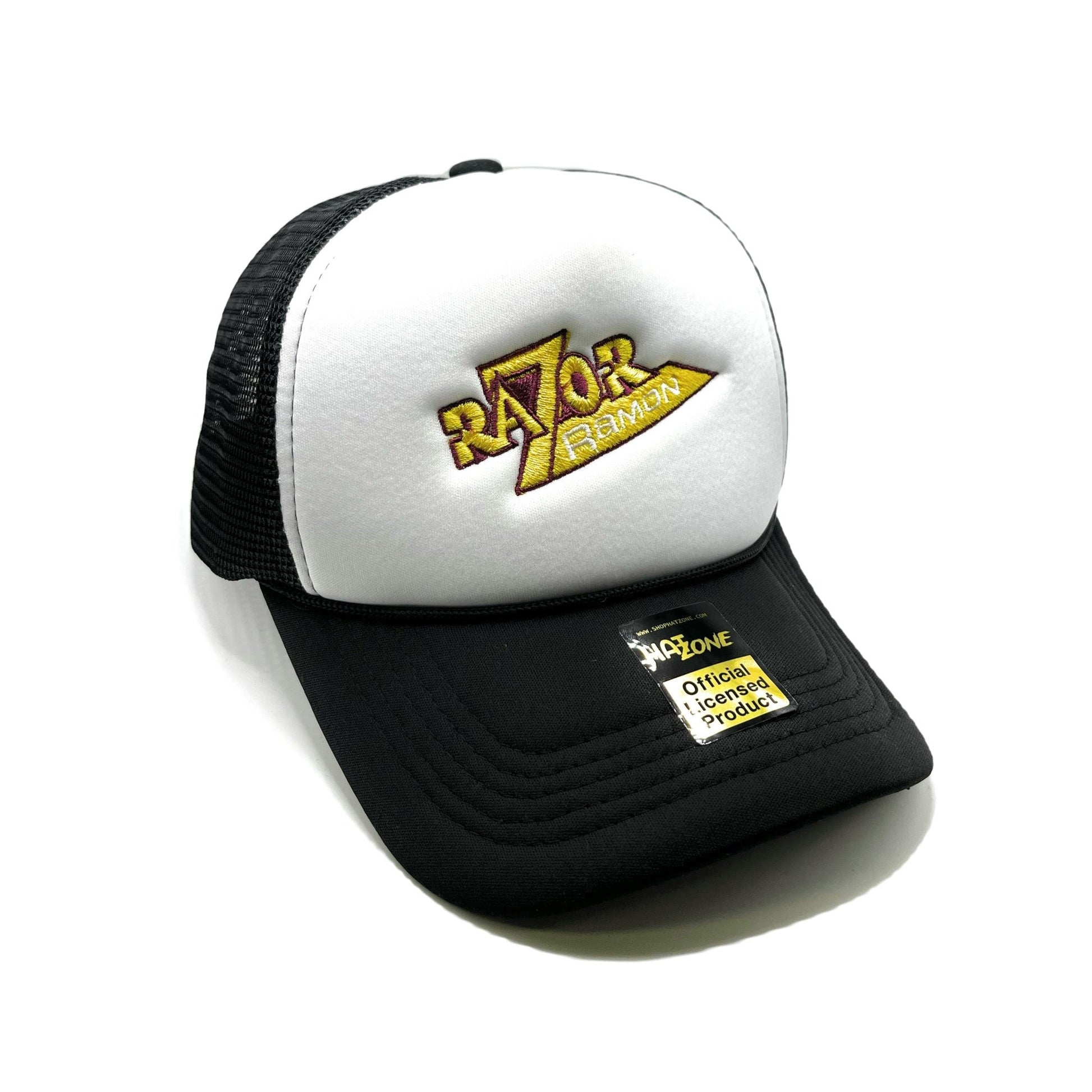 Razor Ramon Mesh Trucker Snapback (White/Black) - Hat Supreme