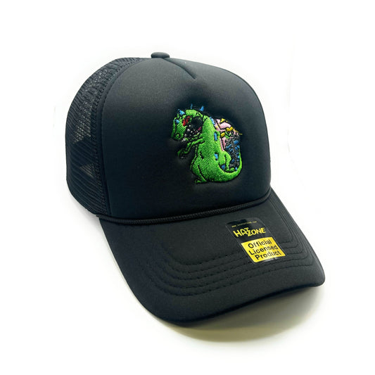 Reptar Mesh Trucker Snapback (Black) - Hat Supreme