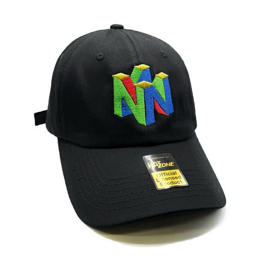 Retro N64 Dad Hat Strapback (Black) - Hat Supreme