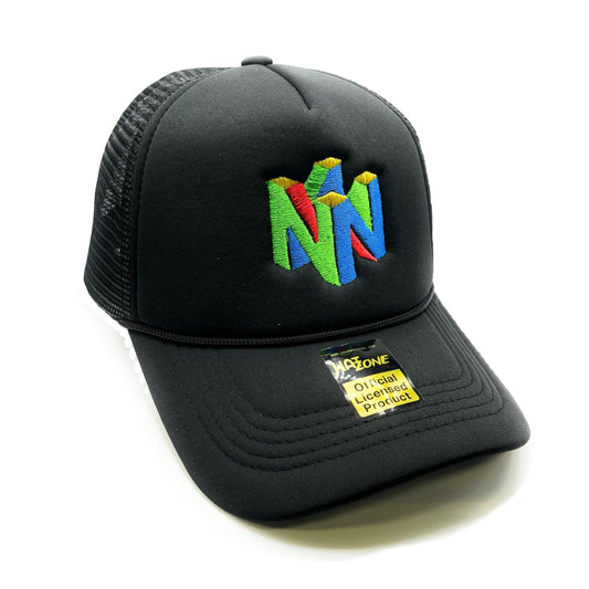 Retro N64 Mesh Trucker Snapback (Black) - Hat Supreme