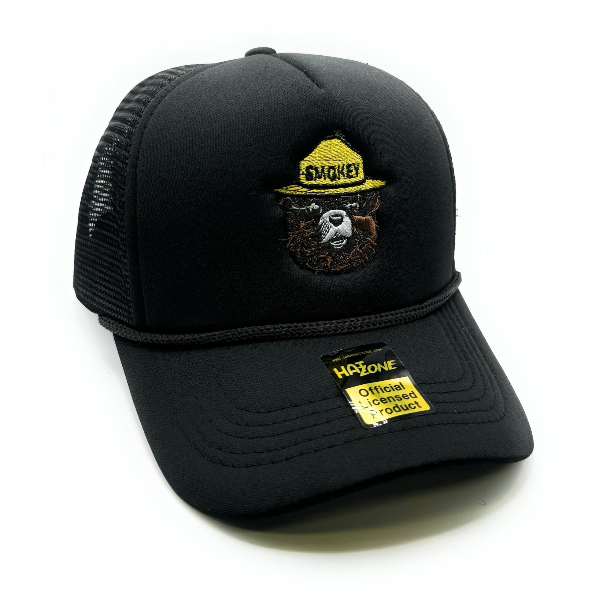 Smokey the Bear Mesh Trucker Snapback (Black) - Hat Supreme