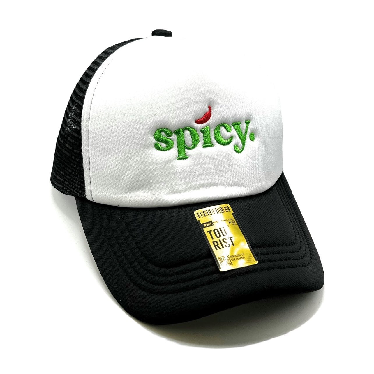 Spicy Mesh Trucker Snapback (White/Black) - Hat Supreme
