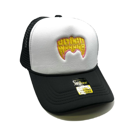 Ultimate Warrior Mesh Trucker Snapback (White/Black) - Hat Supreme