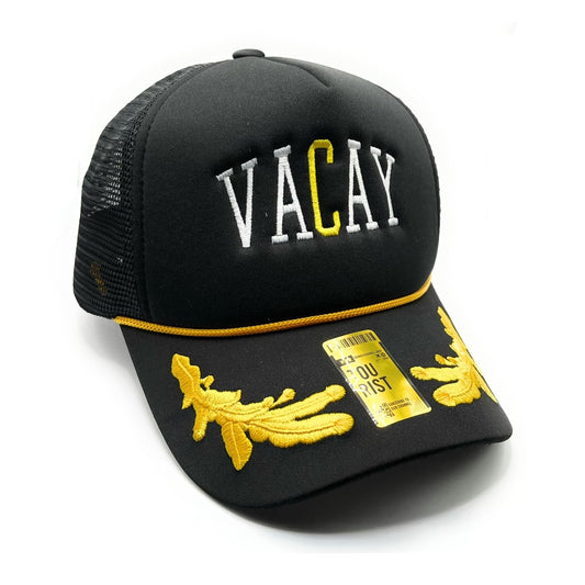 Vacay Mesh Trucker Snapback (Black) - Hat Supreme