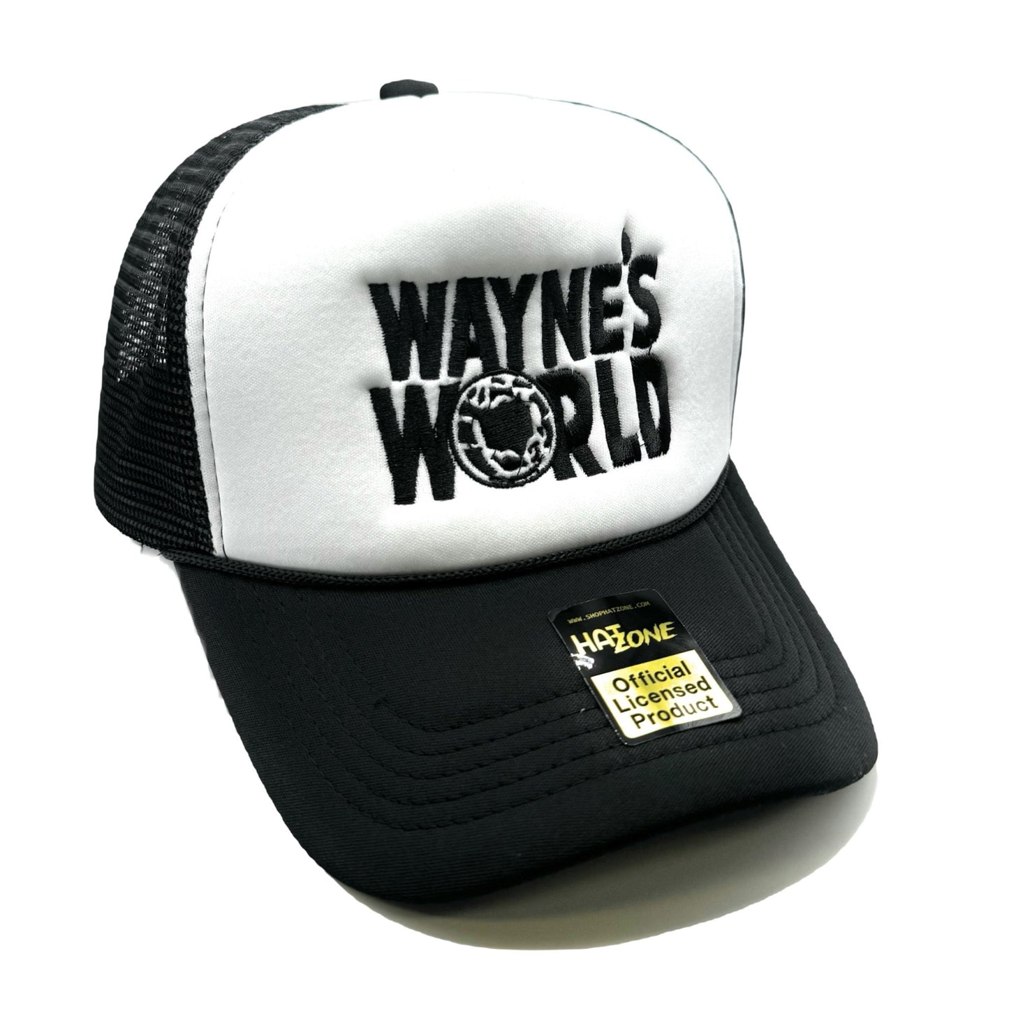 Waynes World Mesh Trucker Snapback (White/Black) - Hat Supreme