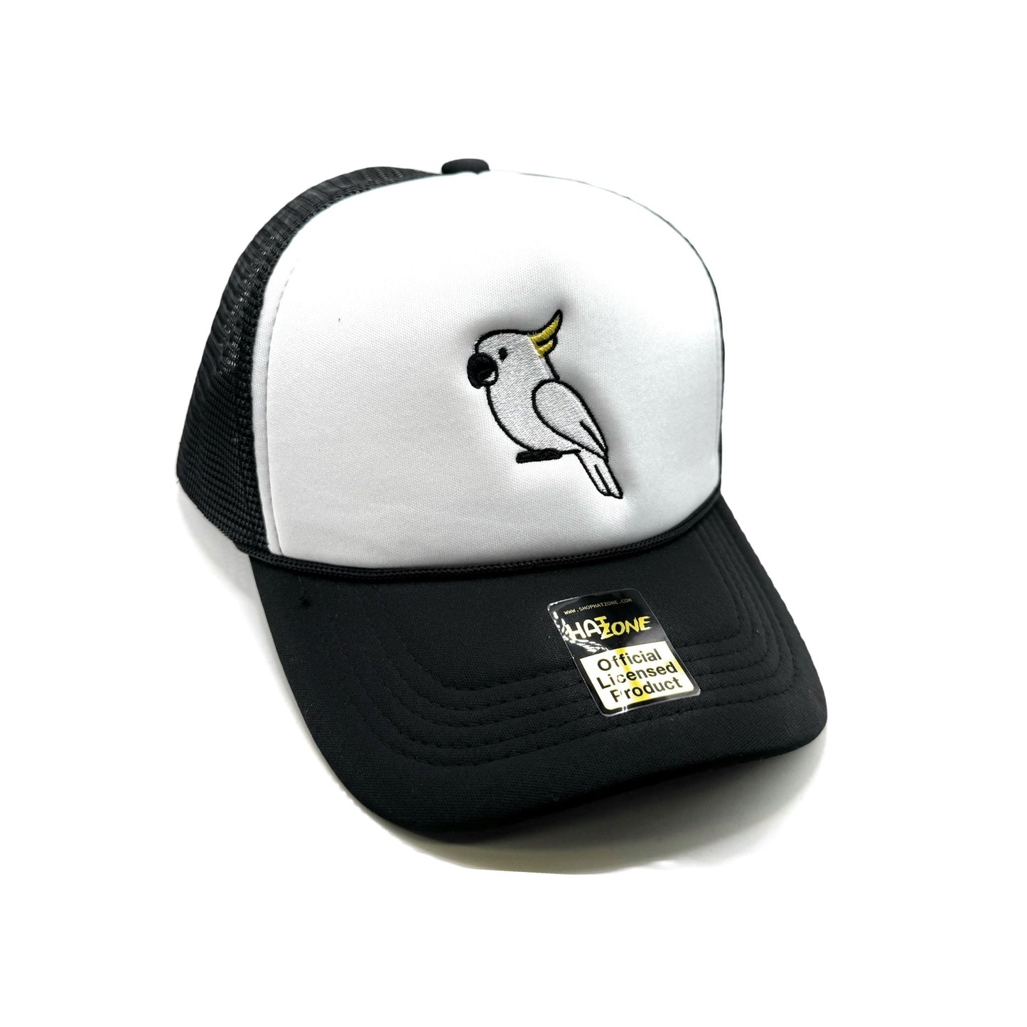 White Cockatoo Mesh Trucker Snapback (White/Black) - Hat Supreme