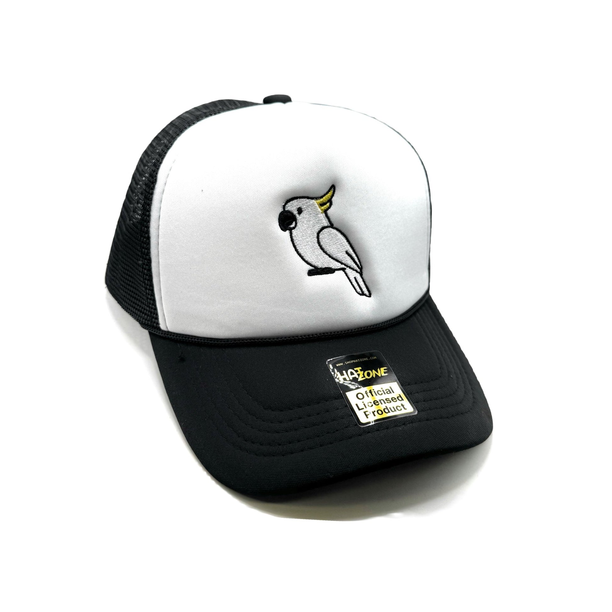 White Cockatoo Mesh Trucker Snapback (White/Black) - Hat Supreme