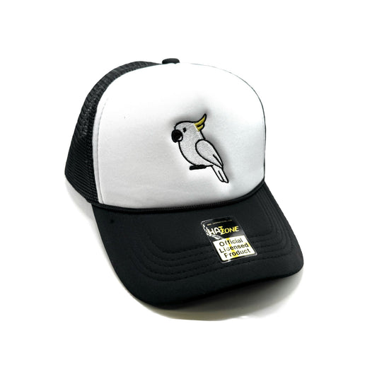 White Cockatoo Mesh Trucker Snapback (White/Black) - Hat Supreme