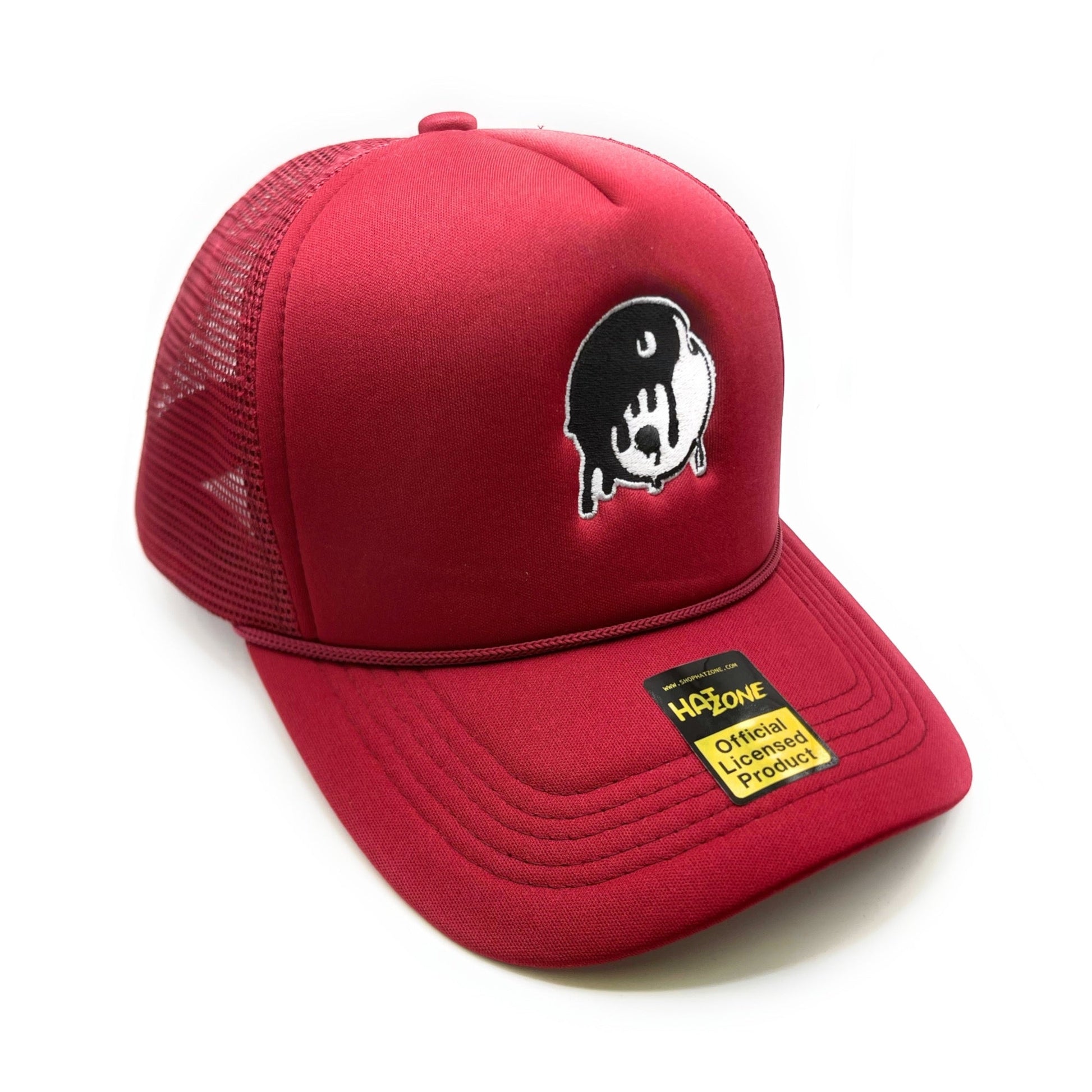 Ying & Yang Mesh Trucker Snapback (Burgundy) - Hat Supreme